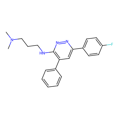 1,3-Propanediamine, N,N-dimethyl-N'-(6-(4-fluorophenyl)-4-phenyl-3-pyridazinyl)- structure