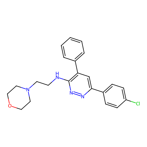4-Morpholineethanamine, N-(6-(4-chlorophenyl)-4-phenyl-3-pyridazinyl)- structure