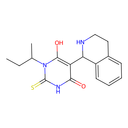 1-butan-2-yl-6-hydroxy-2-sulfanylidene-5-(1,2,3,4-tetrahydroisoquinolin-1-yl)pyrimidin-4-one structure
