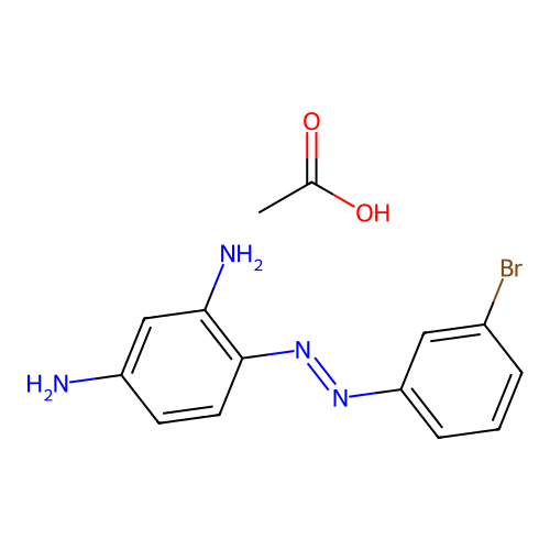 Acetic acid;4-[(3-bromophenyl)diazenyl]benzene-1,3-diamine structure
