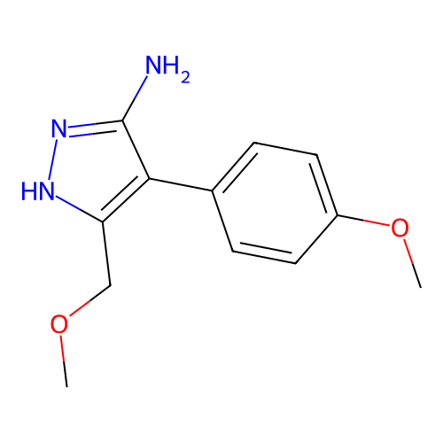 3-(methoxymethyl)-4-(4-methoxyphenyl)-1H-pyrazol-5-amine structure