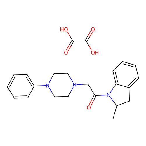 1-(2-Methylindolin-1-yl)-2-(4-phenylpiperazin-1-yl)ethanone oxalate structure