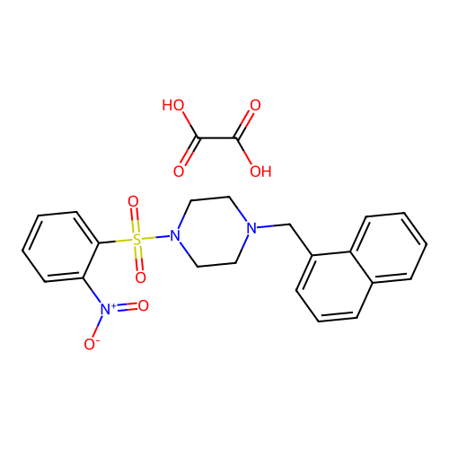 1-(Naphthalen-1-ylmethyl)-4-((2-nitrophenyl)sulfonyl)piperazine oxalate structure