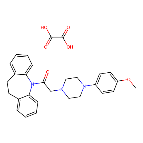 1-(10,11-dihydro-5H-dibenzo[b,f]azepin-5-yl)-2-(4-(4-methoxyphenyl)piperazin-1-yl)ethanone oxalate structure
