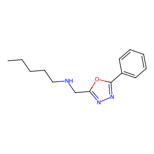 N-[(5-phenyl-1,3,4-oxadiazol-2-yl)methyl]pentan-1-amine structure