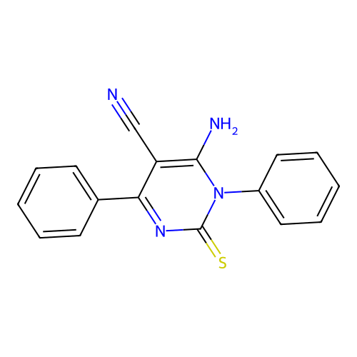 6-Amino-1,4-diphenyl-2-thioxo-1,2-dihydropyrimidine-5-carbonitrile structure