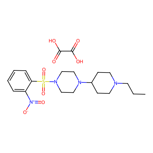 1-((2-Nitrophenyl)sulfonyl)-4-(1-propylpiperidin-4-yl)piperazine oxalate structure