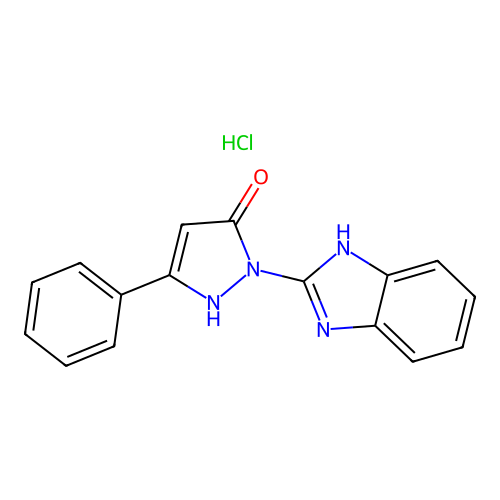 1-(1H-benzo[d]imidazol-2-yl)-3-phenyl-1H-pyrazol-5-ol hydrochloride structure