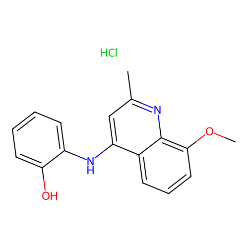2-((8-Methoxy-2-methylquinolin-4-yl)amino)phenol hydrochloride structure
