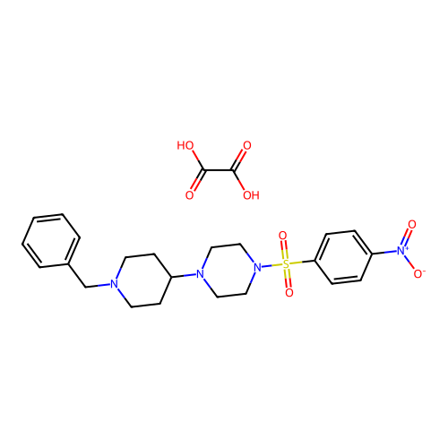 1-(1-Benzyl-piperidin-4-yl)-4-(4-nitro-benzenesulfonyl)-piperazine structure