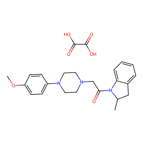 2-(4-(4-Methoxyphenyl)piperazin-1-yl)-1-(2-methylindolin-1-yl)ethanone oxalate structure