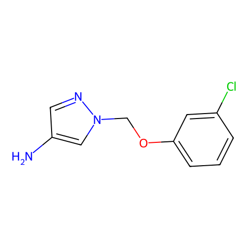 1-[(3-chlorophenoxy)methyl]-1H-pyrazol-4-amine structure