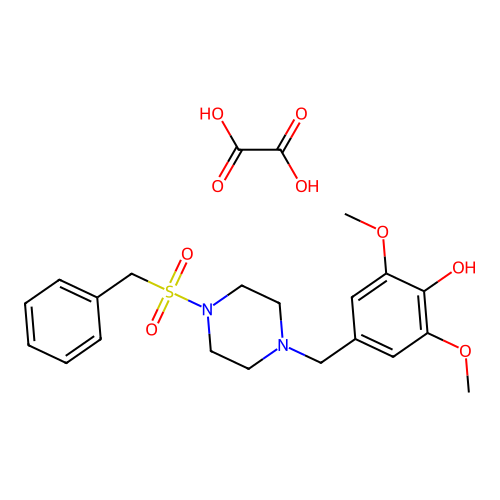 4-((4-(Benzylsulfonyl)piperazin-1-yl)methyl)-2,6-dimethoxyphenol oxalate structure