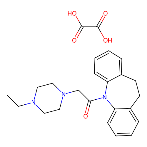 1-(10,11-dihydro-5H-dibenzo[b,f]azepin-5-yl)-2-(4-ethylpiperazin-1-yl)ethanone oxalate structure