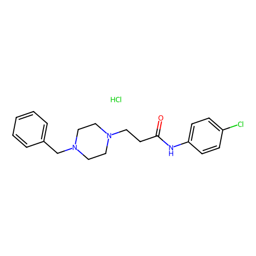 3-(4-benzylpiperazin-1-yl)-N-(4-chlorophenyl)propanamide Hydrochloride structure