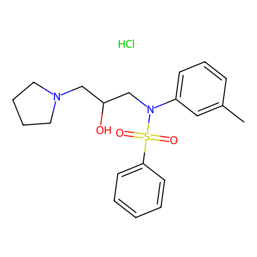 N-(2-hydroxy-3-(pyrrolidin-1-yl)propyl)-N-(m-tolyl)benzenesulfonamide hydrochloride structure