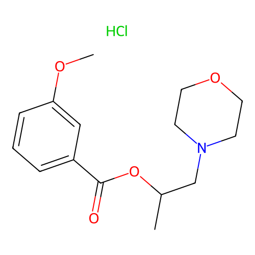 1-Morpholinopropan-2-yl 3-methoxybenzoate hydrochloride structure