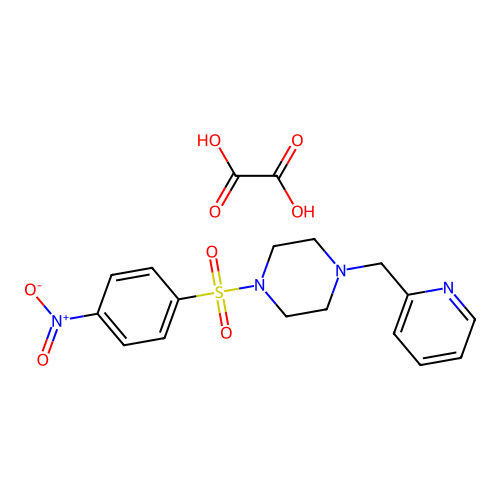 1-((4-Nitrophenyl)sulfonyl)-4-(pyridin-2-ylmethyl)piperazine oxalate structure