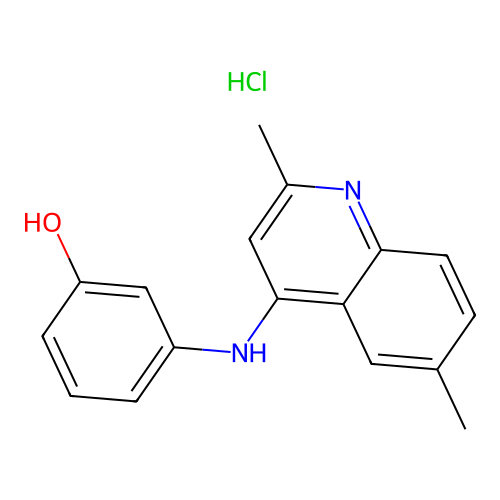3-((2,6-Dimethylquinolin-4-yl)amino)phenol hydrochloride structure