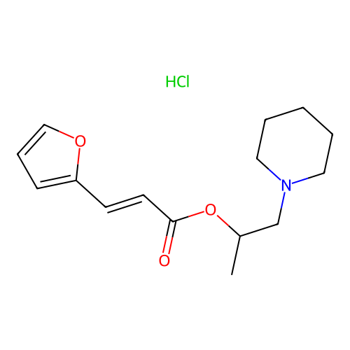 (E)-1-(piperidin-1-yl)propan-2-yl 3-(furan-2-yl)acrylate hydrochloride structure