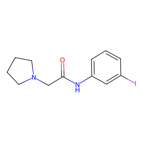N-(3-iodophenyl)-2-pyrrolidin-1-ylacetamide structure