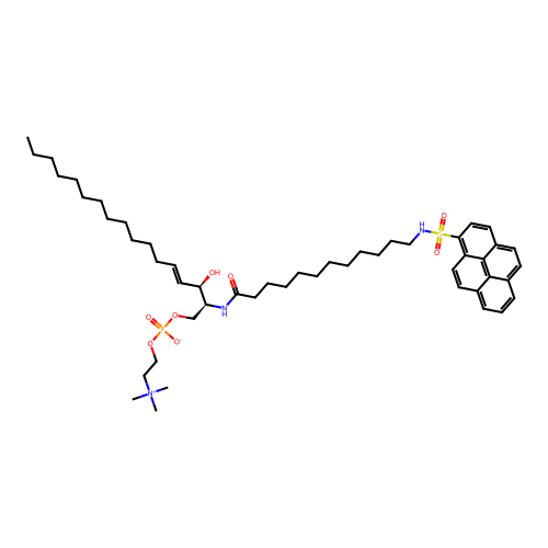 N-(12-((1-Pyrenesulfonyl)amido)dodecanoyl)sphingosylphosphorylcholine structure