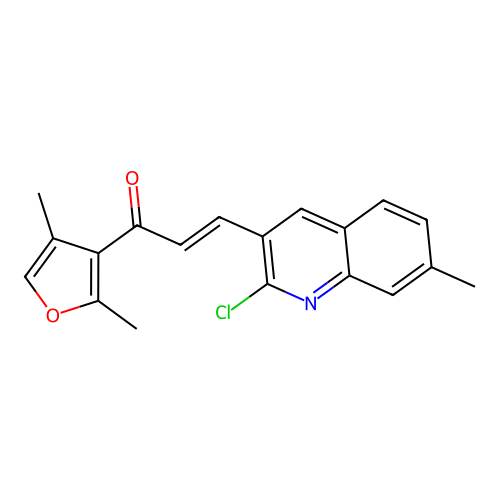 3-(2-Chloro-7-methylquinolin-3-yl)-1-(2,4-dimethylfuran-3-yl)prop-2-en-1-one structure