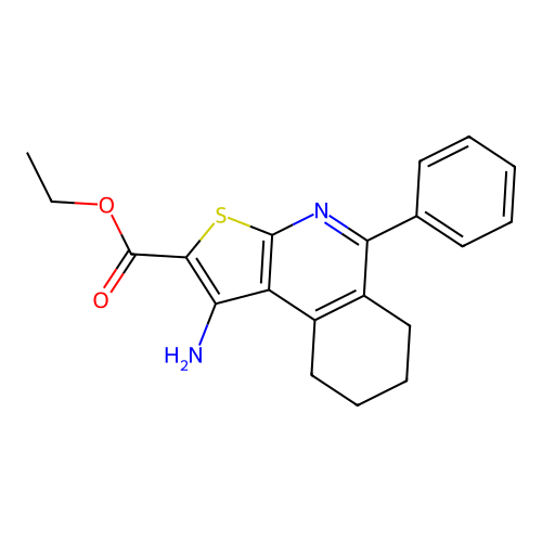 Ethyl 1-amino-5-phenyl-6,7,8,9-tetrahydrothieno[2,3-c]isoquinoline-2-carboxylate structure
