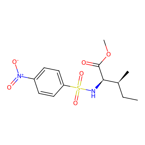 Methyl N-(4-nitrobenzene-1-sulfonyl)-D-alloisoleucinate structure