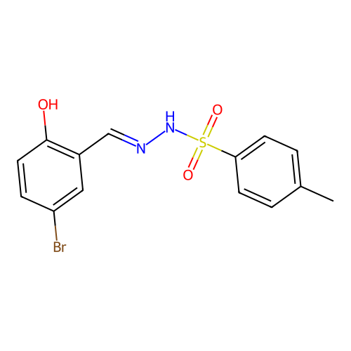 N-[(5-bromo-2-hydroxyphenyl)methylideneamino]-4-methylbenzenesulfonamide structure