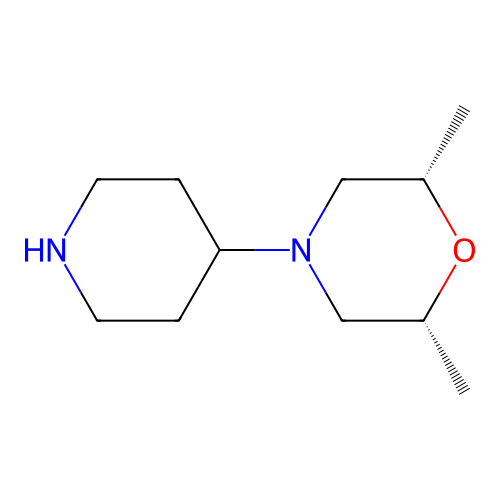 (2R,6S)-2,6-dimethyl-4-(piperidin-4-yl)morpholine structure