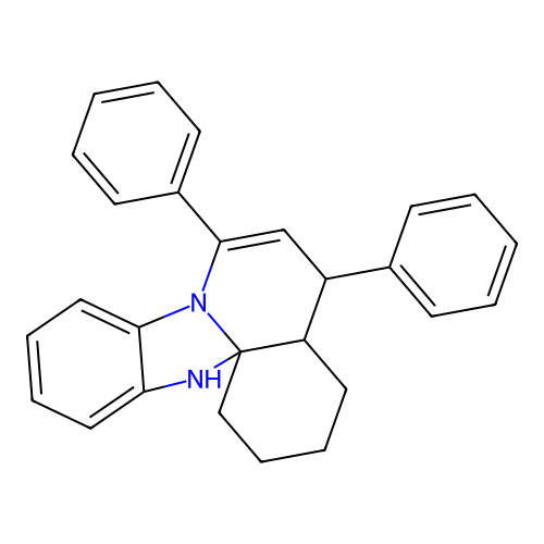 5,7-diphenyl-1,2,3,4,4a,5-hexahydro-13H-benzimidazo[2,1-j]quinoline structure