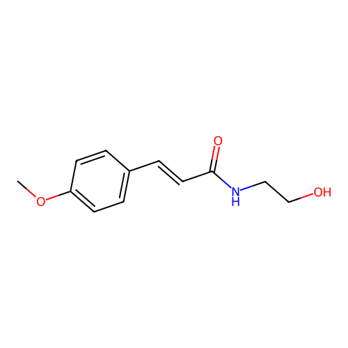 Cinnamamide, N-(2-hydroxyethyl)-4-methoxy- structure