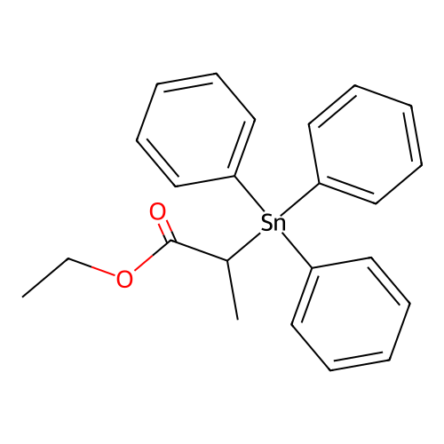 Ethyl 2-(triphenylstannyl)propanoate structure
