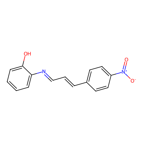 2-[3-(4-Nitro-phenyl)-allylideneamino]-phenol structure