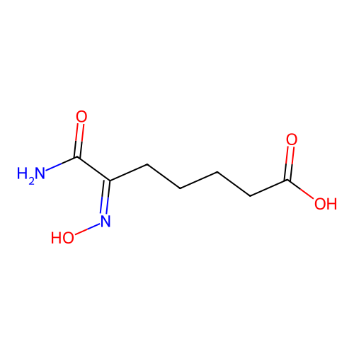 Heptanoic acid, 7-amino-6-(hydroxyimino)-7-oxo- structure