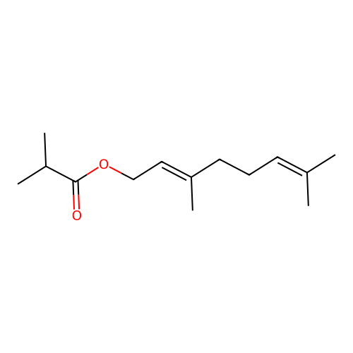 Geranyl isobutyrate structure