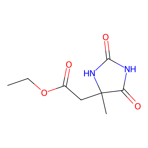 2,5-Dioxo-4-methyl-4-imidazolidineacetic acid ethyl ester structure