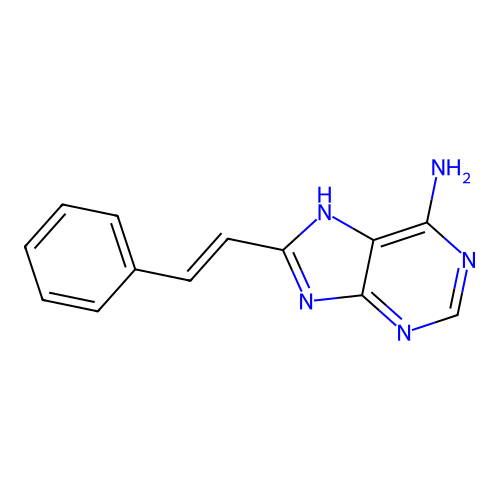 8-[(E)-2-phenylethenyl]-9H-purin-6-ylamine structure
