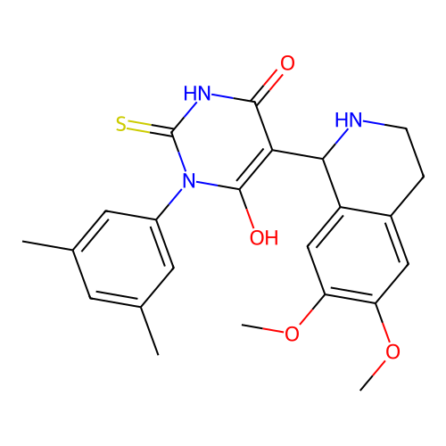 5-(6,7-dimethoxy-1,2,3,4-tetrahydroisoquinolin-1-yl)-3-(3,5-dimethylphenyl)-6-hydroxy-2-thioxo-2,3-dihydropyrimidin-4(1H)-one structure