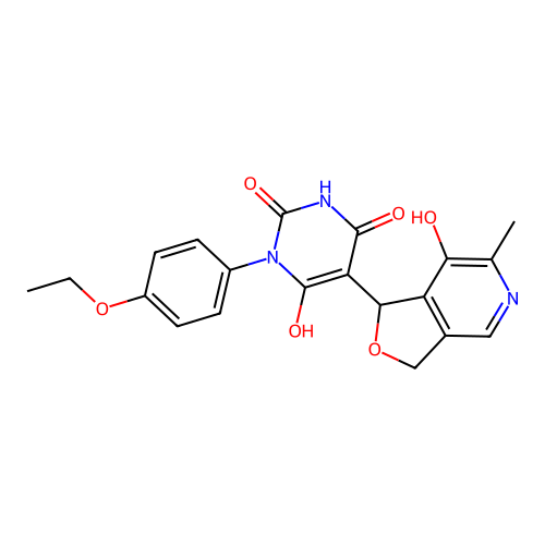 1-(4-ethoxyphenyl)-6-hydroxy-5-(7-hydroxy-6-methyl-1,3-dihydrofuro[3,4-c]pyridin-1-yl)pyrimidine-2,4(1H,3H)-dione structure