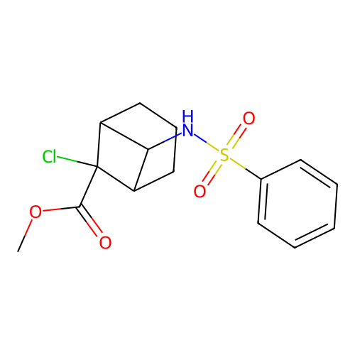 Methyl 6-chloro-7-(phenylsulfonamido)bicyclo[3.1.1]heptane-6-carboxylate structure