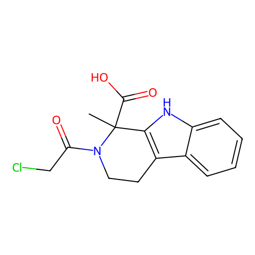 2-(2-chloroacetyl)-1-methyl-4,9-dihydro-3H-pyrido[3,4-b]indole-1-carboxylic acid structure