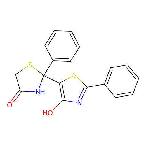 2-(4-Hydroxy-2-phenyl-1,3-thiazol-5-yl)-2-phenyl-1,3-thiazolidin-4-one structure