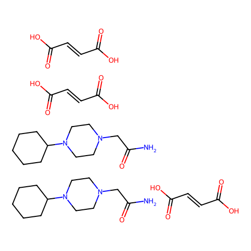 1-Piperazineacetamide, N-cyclohexyl-, (Z)-2-butenedioate (2:3) structure