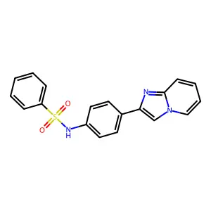 N-(4-imidazo[1,2-a]pyridin-2-ylphenyl)benzenesulfonamide structure
