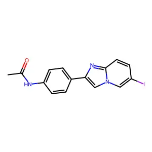 N-[4-(6-iodoimidazo[1,2-a]pyridin-2-yl)phenyl]acetamide structure