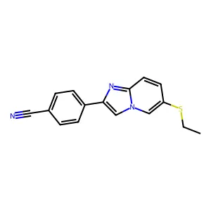 4-[6-(Ethylsulfanyl)imidazo[1,2-a]pyridin-2-yl]benzonitrile structure
