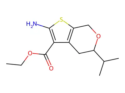 ethyl 2-amino-5-isopropyl-4,7-dihydro-5H-thieno[2,3-c]pyran-3-carboxylate structure