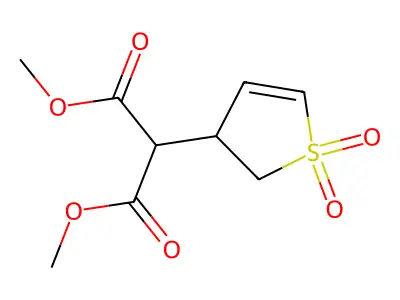 Propanedioic acid, (2,3-dihydro-1,1-dioxido-3-thienyl)-, dimethyl ester structure